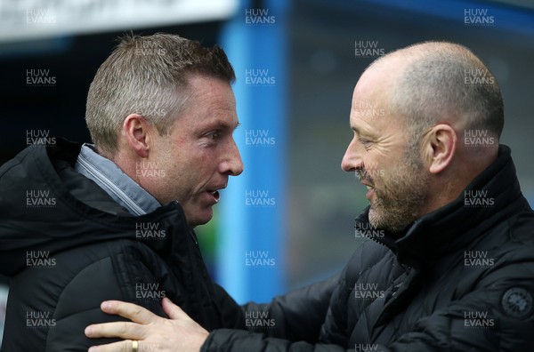 250120 - Reading FC v Cardiff City, The Emirates FA Cup, Fourth Round - Cardiff City Manager Neil Harris and Reading Manager Mark Bowen