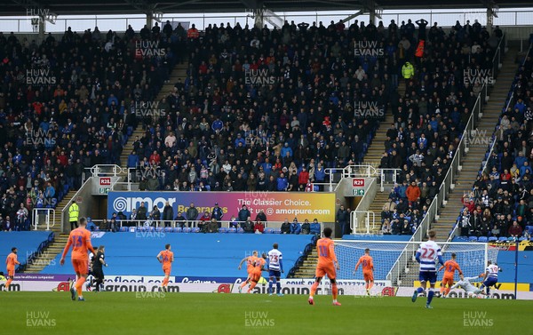 250120 - Reading FC v Cardiff City, The Emirates FA Cup, Fourth Round - The Cardiff fans in the away end after it was announced on the pa system that there had been racist chants aimed at the players