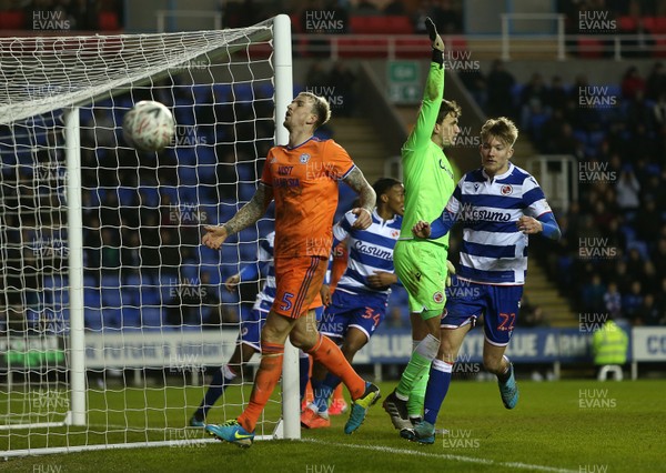 250120 - Reading FC v Cardiff City, The Emirates FA Cup, Fourth Round - A frustrated Aden Flint of Cardiff City after missing a chance at goal
