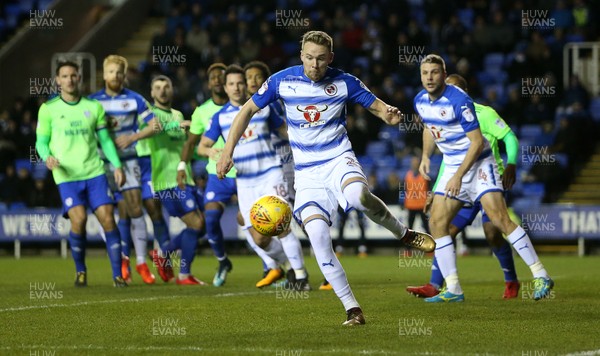 111217 - Reading v Cardiff City - SkyBet Championship - Chris Gunter of Reading clears the ball