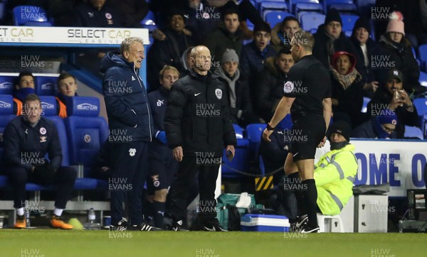111217 - Reading v Cardiff City - SkyBet Championship - Referee Steve Martin sends Neil Warnock, Manager of Cardiff City to the stands
