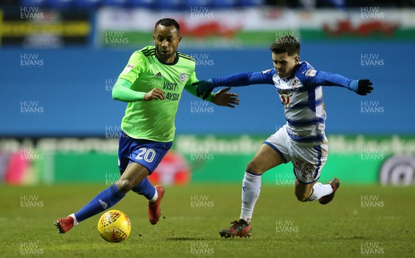 111217 - Reading v Cardiff City - SkyBet Championship - Loic Damour of Cardiff City is challenged by Liam Kelly of Reading