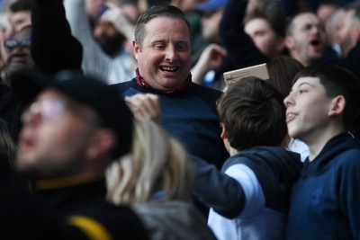 180426 - Reading v Cardiff City - Sky Bet League 1 - Cardiff fans celebrate knowing they are being promoted