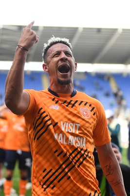 180426 - Reading v Cardiff City - Sky Bet League 1 - Callum Robinson of Cardiff City celebrates at full time