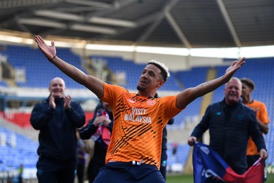 180426 - Reading v Cardiff City - Sky Bet League 1 - Callum Robinson of Cardiff City celebrates at full time