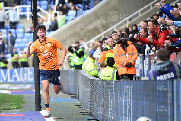 180426 - Reading v Cardiff City - Sky Bet League 1 - Rubin Colwill of Cardiff City celebrates scoring a goal