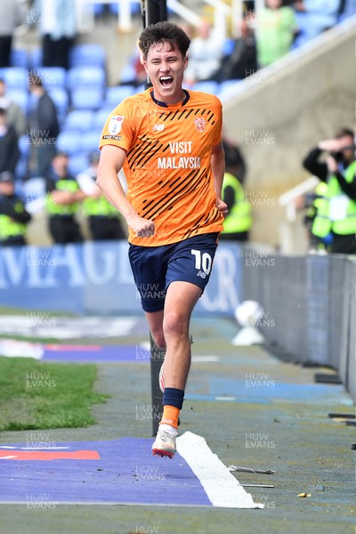 180426 - Reading v Cardiff City - Sky Bet League 1 - Rubin Colwill of Cardiff City celebrates scoring a goal