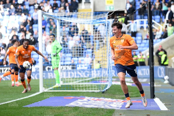 180426 - Reading v Cardiff City - Sky Bet League 1 - Rubin Colwill of Cardiff City celebrates scoring a goal