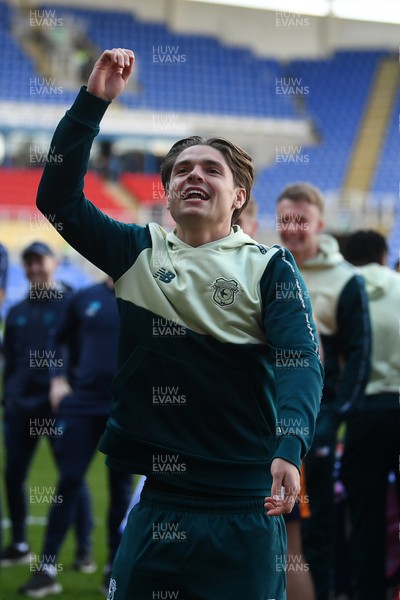 180426 - Reading v Cardiff City - Sky Bet League 1 - Cian Ashford of Cardiff City celebrates at full time