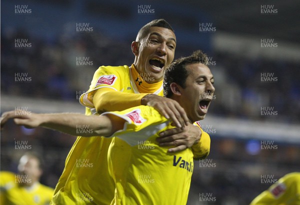 26.12.08 - Reading v Cardiff City, Coca Cola Championship -  Cardiff's Michael Chopra celebrates his goal with Jay Bothroyd after scoring goal to give City the lead 