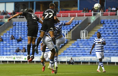 100821 - Reading v Swansea City - Carabao Cup - Joel Latibeaudiere of Swansea City scores goal