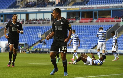 100821 - Reading v Swansea City - Carabao Cup - Joel Latibeaudiere of Swansea City celebrates scoring goal