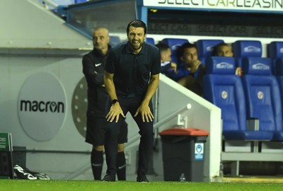 100821 - Reading v Swansea City - Carabao Cup - Swansea City Manager Russell Martin