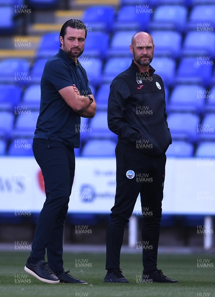 100821 - Reading v Swansea City - Carabao Cup - Swansea City Manager Russell Martin with Luke Williams ahead of kick off