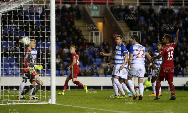 190917 - Reading v Swansea City - Carabao Cup - Alfie Mawson of Swansea City scores a goal