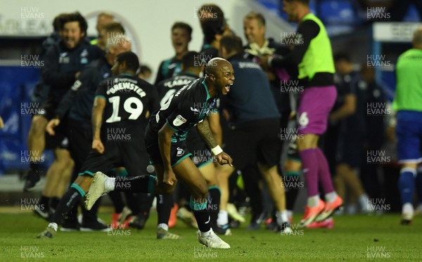220720 - Reading v Swansea City - EFL SkyBet Championship - Andre Ayew of Swansea City celebrates at the end of the game