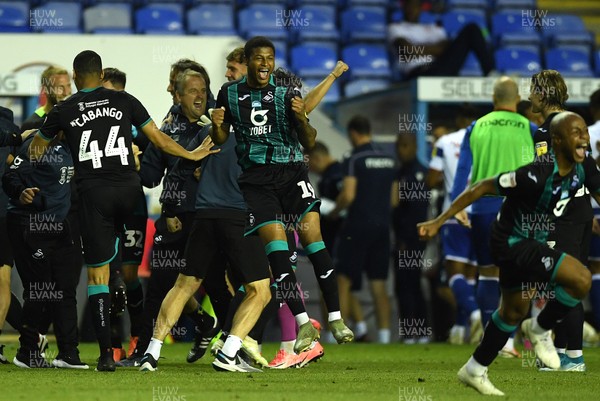 220720 - Reading v Swansea City - EFL SkyBet Championship - Rhian Brewster of Swansea City celebrates at the end of the game