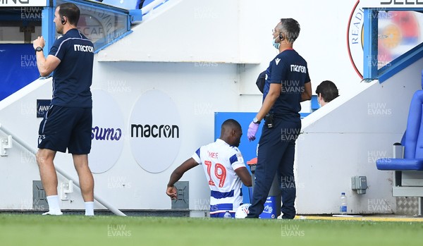 220720 - Reading v Swansea City - EFL SkyBet Championship - Yakou Meite of Reading leaves the field after being shown a red card