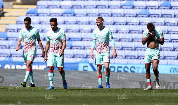 250421 - Reading v Swansea City - SkyBet Championship - Dejected Swansea players at full time