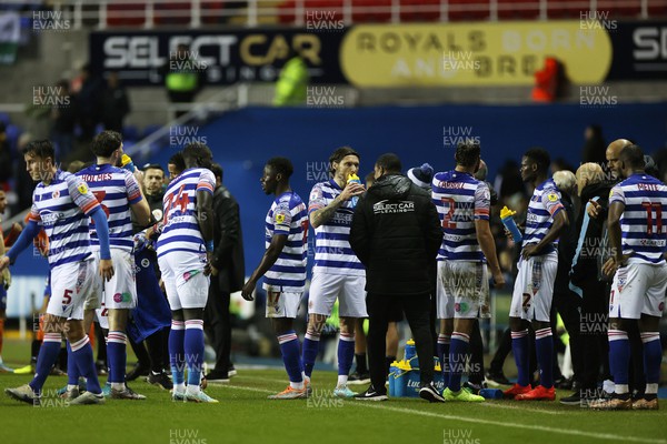 271222 - Reading v Swansea City - SkyBet Championship - Play stops whilst medical staff and police go the aid of a supporter amongst the Swansea fans