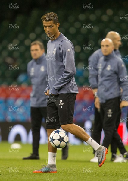 020617 - Real Madrid Training Session, UEFA Champions League Final, Cardiff - Ronaldo of Real Madrid during training at the National Stadium of Wales ahead of the Champions League Final