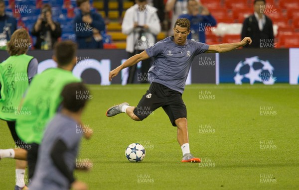 020617 - Real Madrid Training Session, UEFA Champions League Final, Cardiff - Ronaldo of Real Madrid during training at the National Stadium of Wales ahead of the Champions League Final