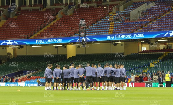 020617 - Real Madrid Training Session, UEFA Champions League Final, Cardiff - Real Madrid team during training at the National Stadium of Wales ahead of the Champions League Final