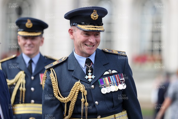 160921 - Picture shows Chief of Air Starr, Air Chief Marshal Sir Mike Wigston on the day the Red Arrows flew over Cardiff City Hall to open a new exhibition of Wales's effort in the Battle of Britain