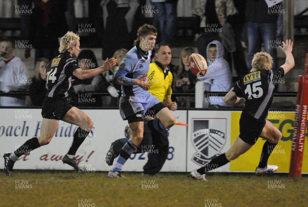 05.03.08 - WRU Reebok u16 Final Blues North v Ospreys Blues' Alex Webber chips ahead 