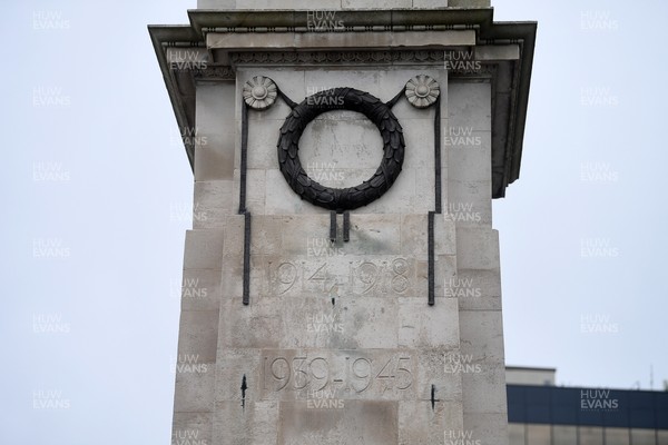 111125 - Remembrance Day - Picture shows the Newport Cenotaph covered in wreaths for Remembrance Day