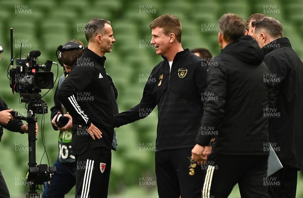 111020 - Republic of Ireland v Wales - UEFA Nations League - Wales manager Ryan Giggs and Republic of Ireland manager Stephen Kenny at the end of the game