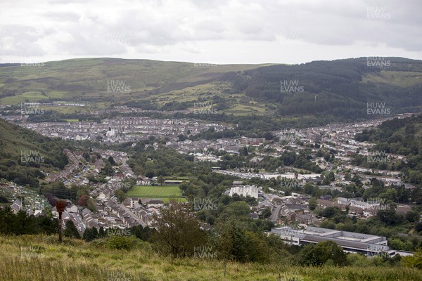 100920 - Picture shows a general view of Tonypandy and surrounding residential areas in Rhondda Cynon Taff in South Wales