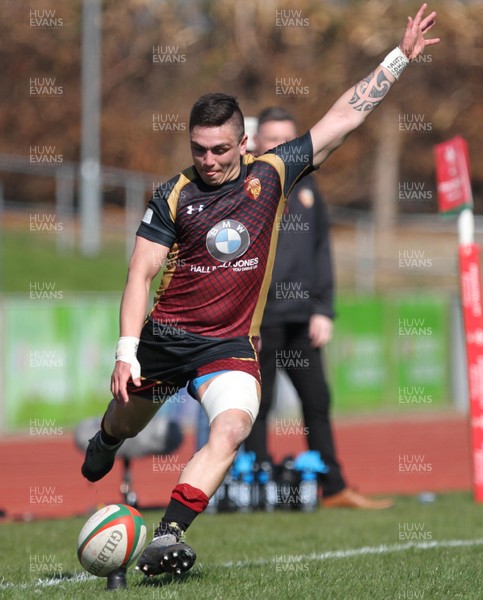 08 04 17 - RGC1404 v Ebbw Vale RFC - Principality premiership - Jacob Botica of RGC takes the conversion