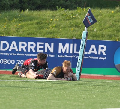 210326 - RGC v Aberavon - Super Rygbi Cymru (SRC) - Louis Williams of RGC gets the try