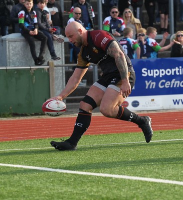 210326 - RGC v Aberavon - Super Rygbi Cymru (SRC) - Delwyn Jones of RGC gets the try