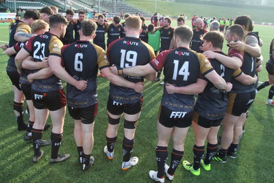 210326 - RGC v Aberavon - Super Rygbi Cymru (SRC) - RGC players in the Huddle