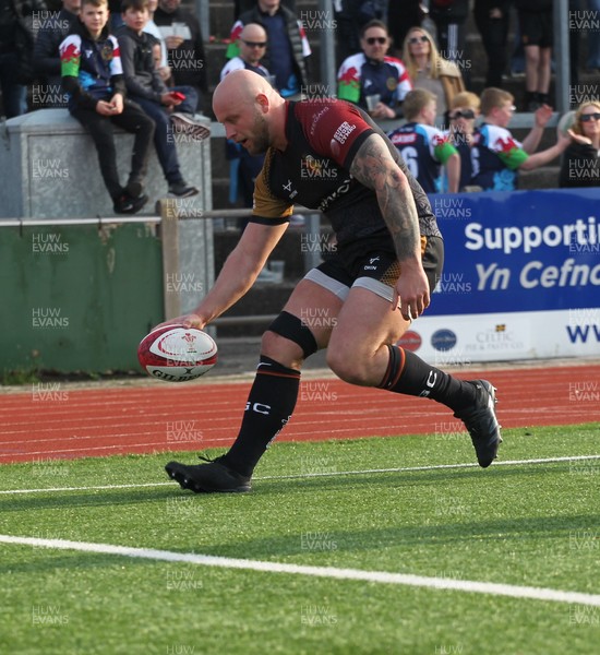 210326 - RGC v Aberavon - Super Rygbi Cymru (SRC) - Delwyn Jones of RGC gets the try