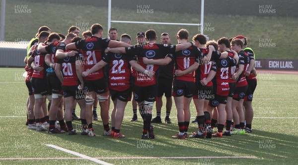210326 - RGC v Aberavon - Super Rygbi Cymru (SRC) - Aberavon players in the huddle