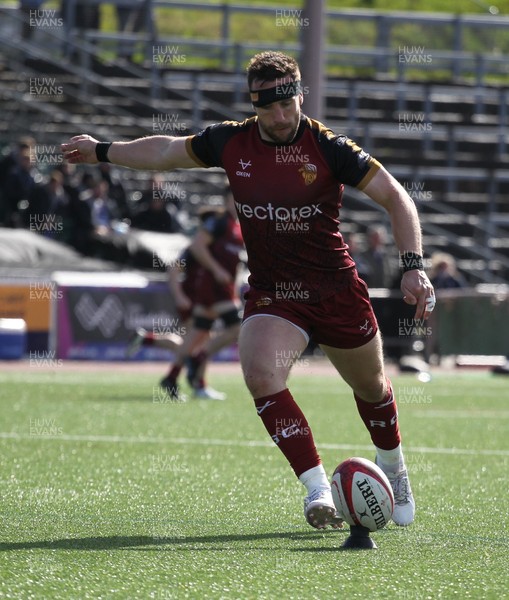 110426 - RGC v Bridgend - Super Rygbi Cymru (SRC) - Billy McBryde of RGC takes the conversion