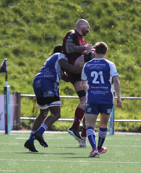 110426 - RGC v Bridgend - Super Rygbi Cymru (SRC) - Billy McQuenny of RGC goes up for the ball from the kick off