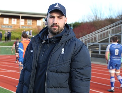280226 - RGC v Bridgend - Super Rygbi Cymru (SRC) Plate Semi Final - Scott Baldwin head coach of Bridgend