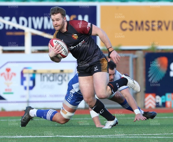 280226 - RGC v Bridgend - Super Rygbi Cymru (SRC) Plate Semi Final - Sam Jones of RGC makes a break