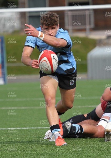 130925 - RGC v  Cardiff - Super Rygbi Cymru (SRC) - Ieuan Davies of Cardiff passes the ball from the ruck