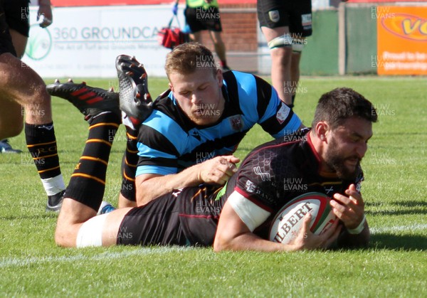140919 - RGC V Cardiff - Specsavers Cup - Will Bryan of RGC scores a try