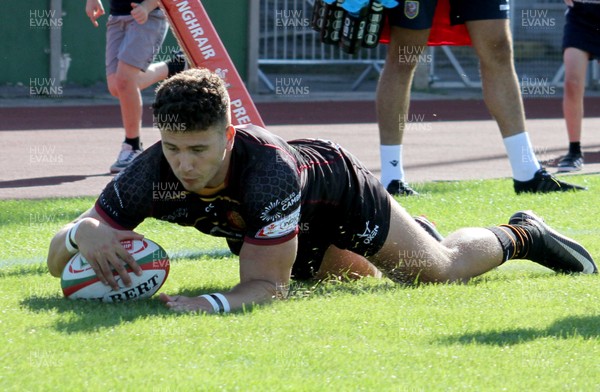 140919 - RGC V Cardiff - Specsavers Cup - Rhys Tudor of RGC scores a try