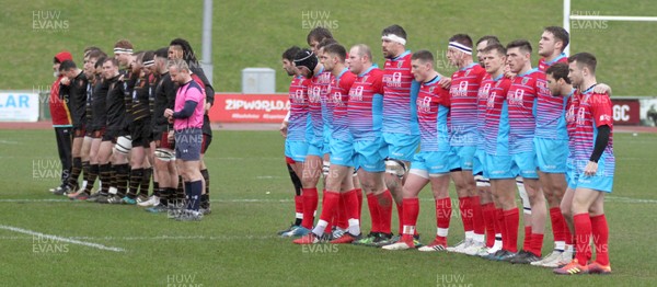 260119 - RGC v Cardiff - WRU National Cup -  A minutes silence held for John Hardy who sadly passed away