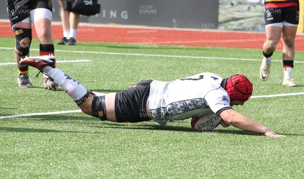 260425 - RGC v Carmarthen Quins - Super Rygbi Cymru (SRC) Playoffs - Charlie Probert of RGC gets the try