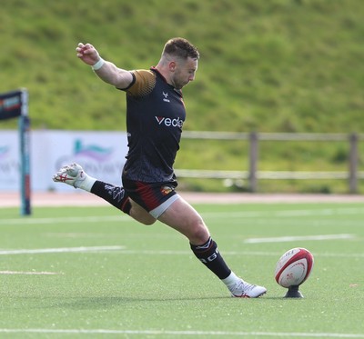 280326 - RGC v Carmarthen Quins - Super Rygbi Cymru (SRC) - Billy McBride of RGC takes the conversion 