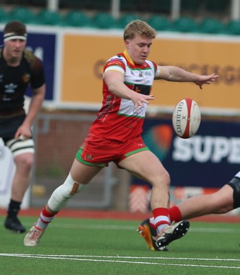 150225 - RGC v  Llandovery - Super Rygbi Cymru (SRC) - Cup Competition - George McDonald of Llandovery kicks the ball from the ruck