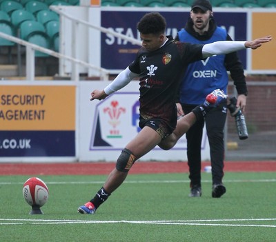 150225 - RGC v  Llandovery - Super Rygbi Cymru (SRC) - Cup Competition - Caio Parry of RGC takes the penalty